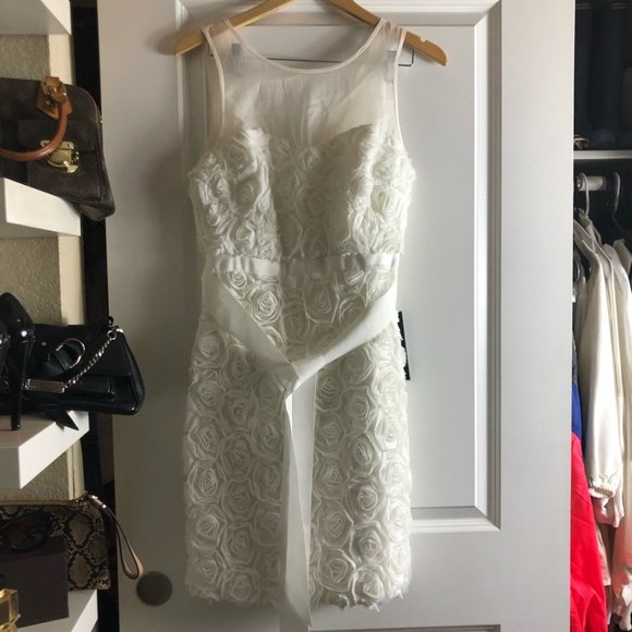 J. Crew Wedding Rose Flower Dress White Size 8 - Picture 2 of 8